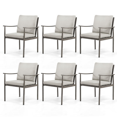 Kashanti 6-Piece Outdoor Dining Chairs with Cushions by Red Barrel Studio
