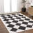 Utgard Classic Geometric Diamond Pattern White/Charcoal Rug-1309139853
