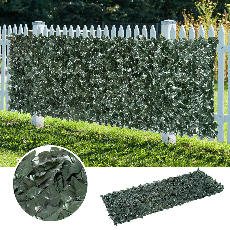 Aaliah Artificial Leaf Hedge Screen Privacy Fence, Dark Green, 3m x 1m