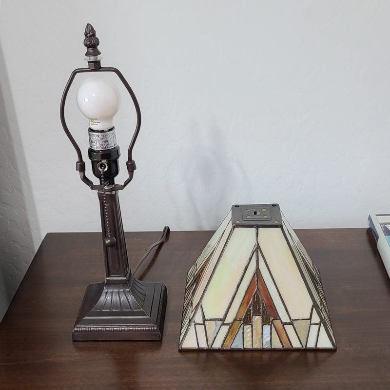 Lampe de chevet 14,5 po Canizales, Brun clair / ivoire