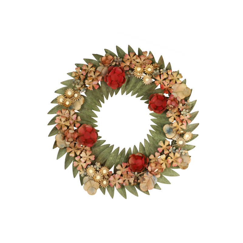 Couronne florale en métal, 23 po
