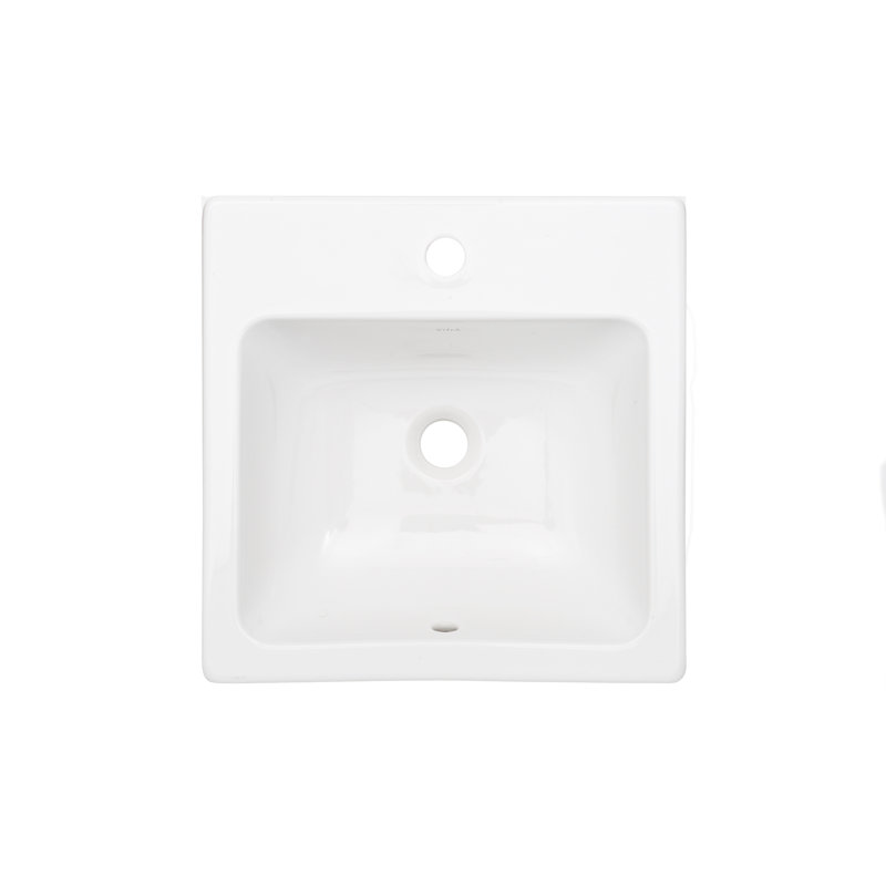 Cheviot Products 17.75'' Gloss White Vitreous China Rectangular Bathroom Sink with Overflow