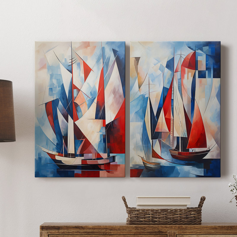 NAUTICAL Series CDIV - Toile tendue avec châssis de qualité supérieure - Prêt à être accroché, H 60 po x l 80 po