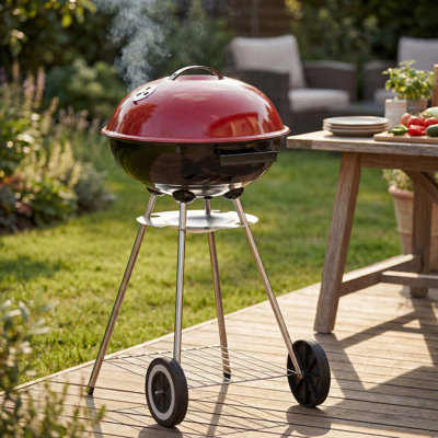 Dakota Fields Aanuoluwa 53 cm W Portable Grill / Smoker Combo Charcoal Grill Gas & Charcoal Combo Grill