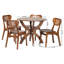 Ensemble de salle à manger 5 pièces Baxton Studio Kenna - Ensemble de table ronde moderne et chaises pour salle à manger, cuisine et appartement de style Mid-Century
