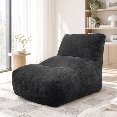 Pouf géant en molleton rembourré de mousse, avec dossier haut et fond antidérapant