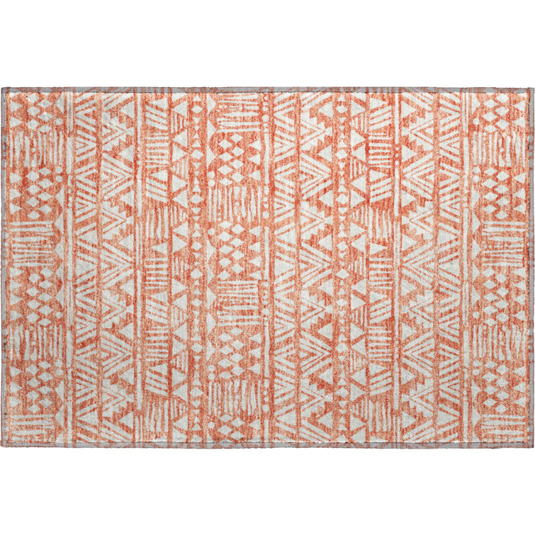 Premium Machine Washable Prisco Coral Rug