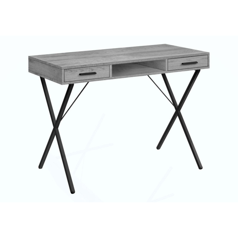 Bureau d'ordinateur, bureau personnel, ordinateur portable, installation à gauche, à droite, tiroirs de rangement, travail, métal, contemporain, moderne