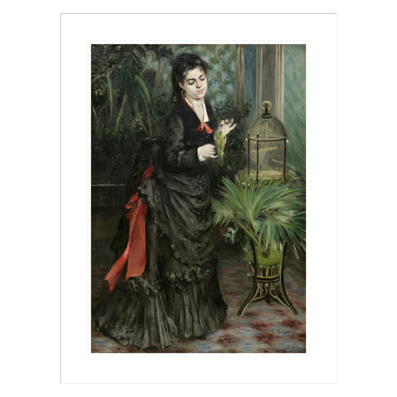 «Woman with the perruche» par Pierre-Auguste Renoir, impression giclée encadrée, H 29,5 po x l 22,51 po