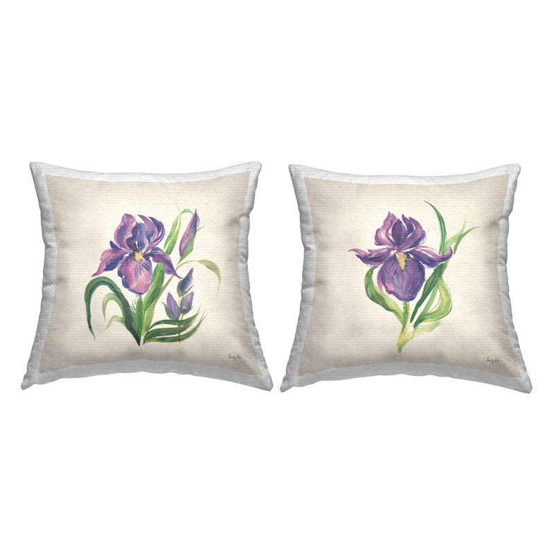 Ensemble de 2 coussins décoratifs mauves Iris in Bloom