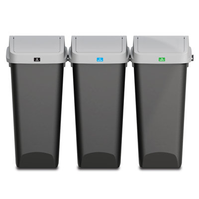 GLAD Link & Sort 36 Gallon Waste and Recycle Station, Pack of 3