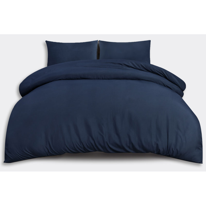 Jermelle Microfibre Modern & Contemporary Duvet Cover Set, Navy