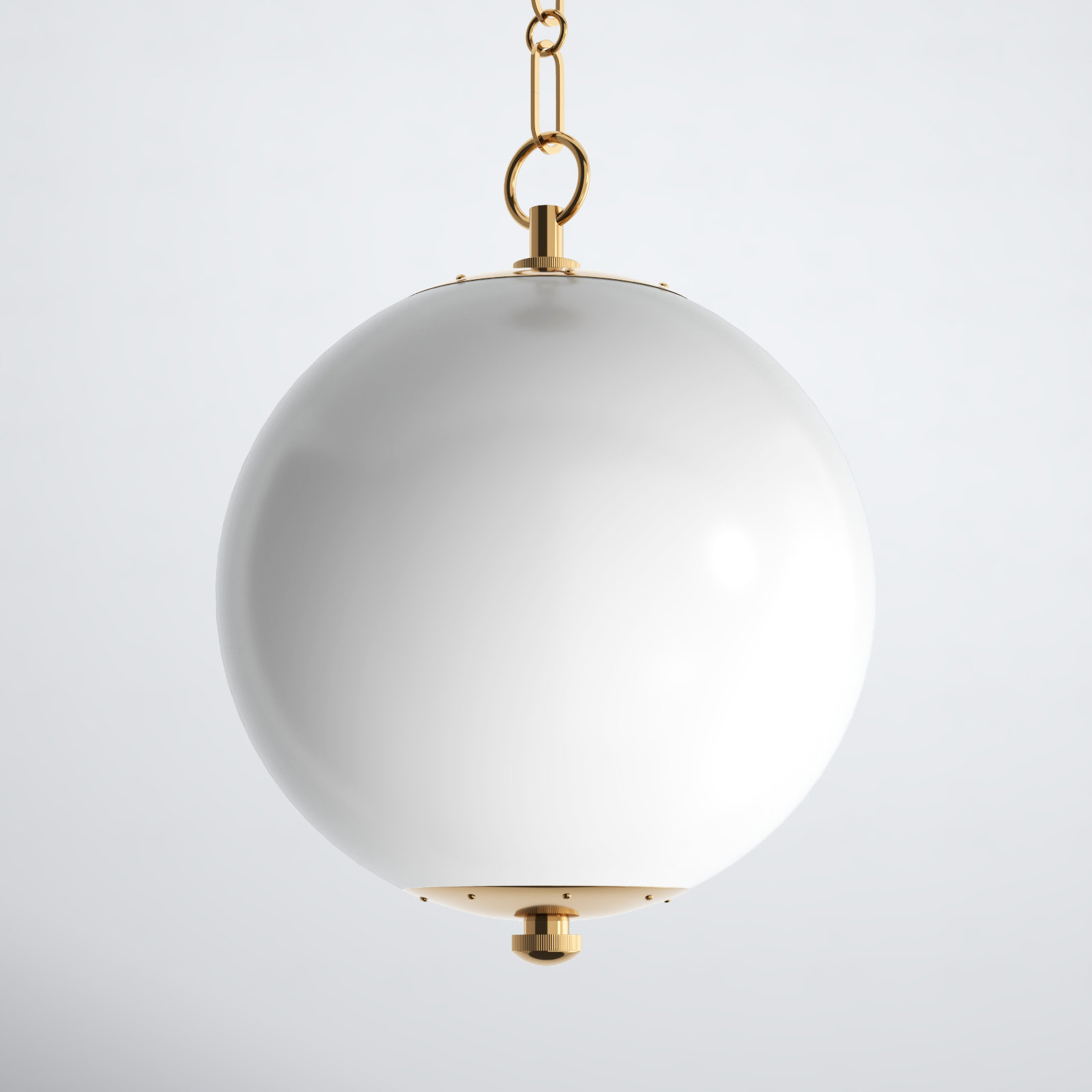 Mark D. Sikes Sphere Single Pendant, Aged Brass, 20.5" H x 16" W x 16" D