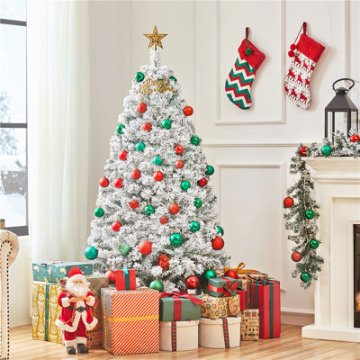 Annilee Unlit Flocked Artificial Christmas Tree