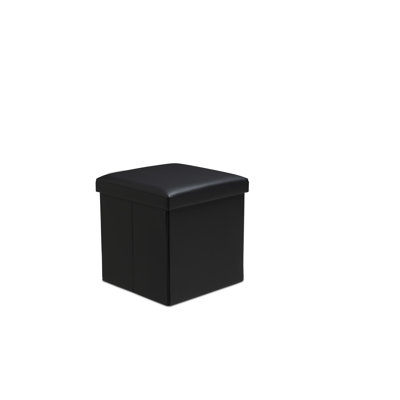 Kraska 38cm Wide Faux Leather Square Solid Colour Ottoman with Storage