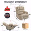 Grand fauteuil manuel avec fauteuil inclinable en tissu rembourré pour le salon, beige-1259381529