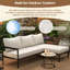 Outdoor L-Shaped Sofa With Iron Frame