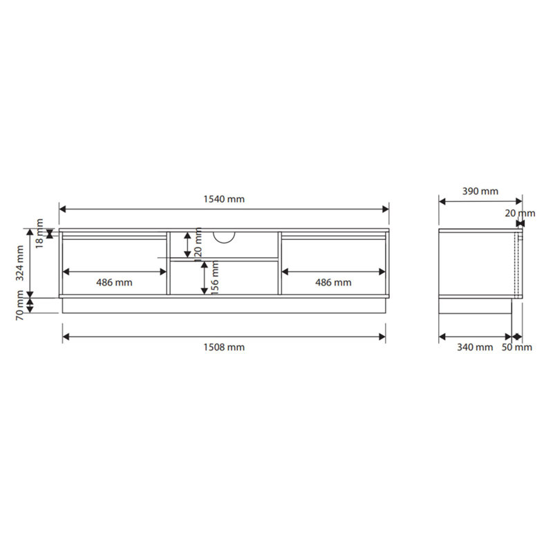 TV 154 cm, Beige