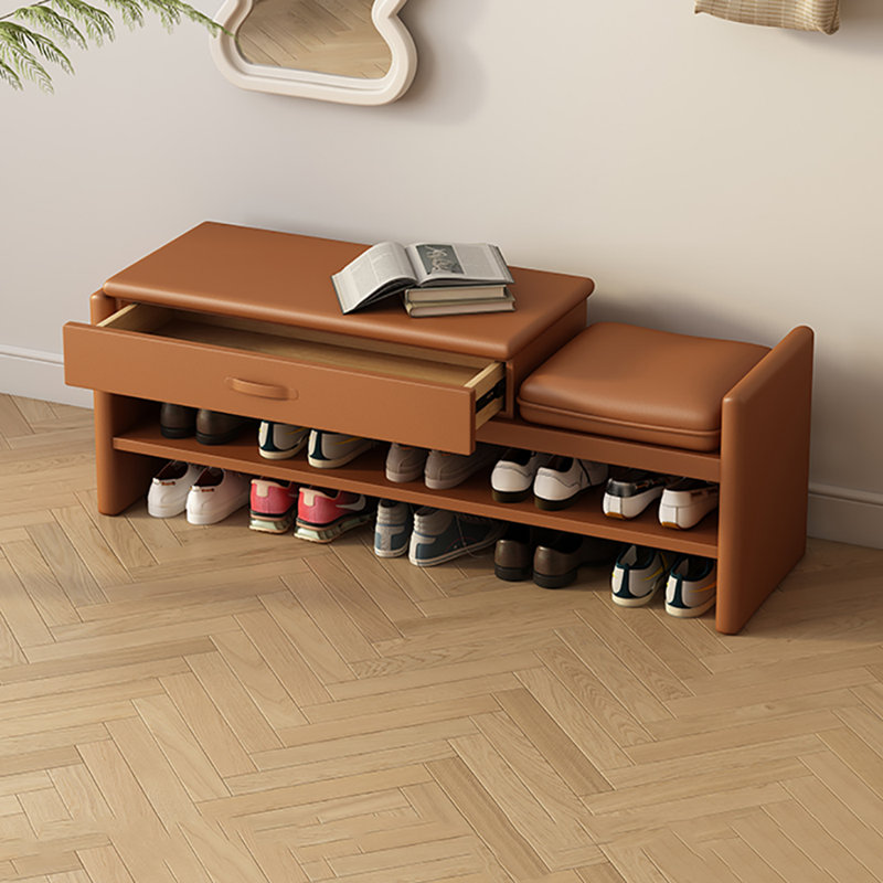 47.2in Shoe Storage Bench, Orange