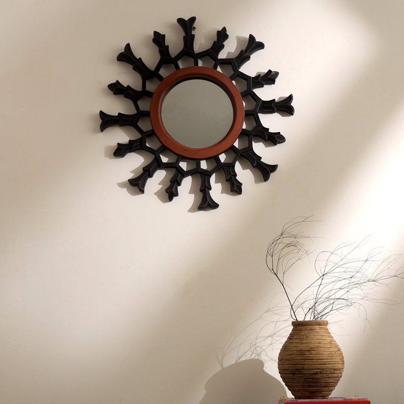 Sunburst Wall Mirror, Black