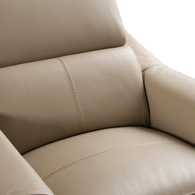 Fauteuil inclinable électrique en cuir Anisia, Taupe