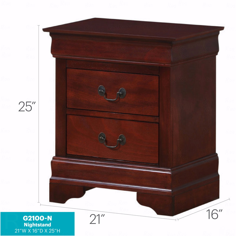 Table de chevet charmante finition cerisier G2100-N, Cerisier