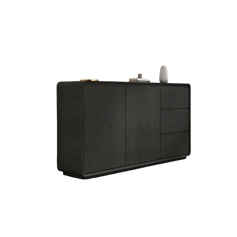 Modern Simple Solid Wood Sideboard, Black, 31.49" H x 47.24" W x 15.75" D