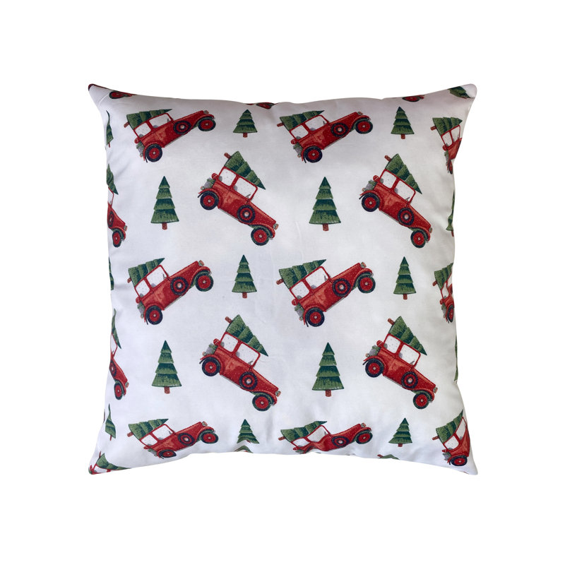 Coussin Red, Blanc / rouge abstrait