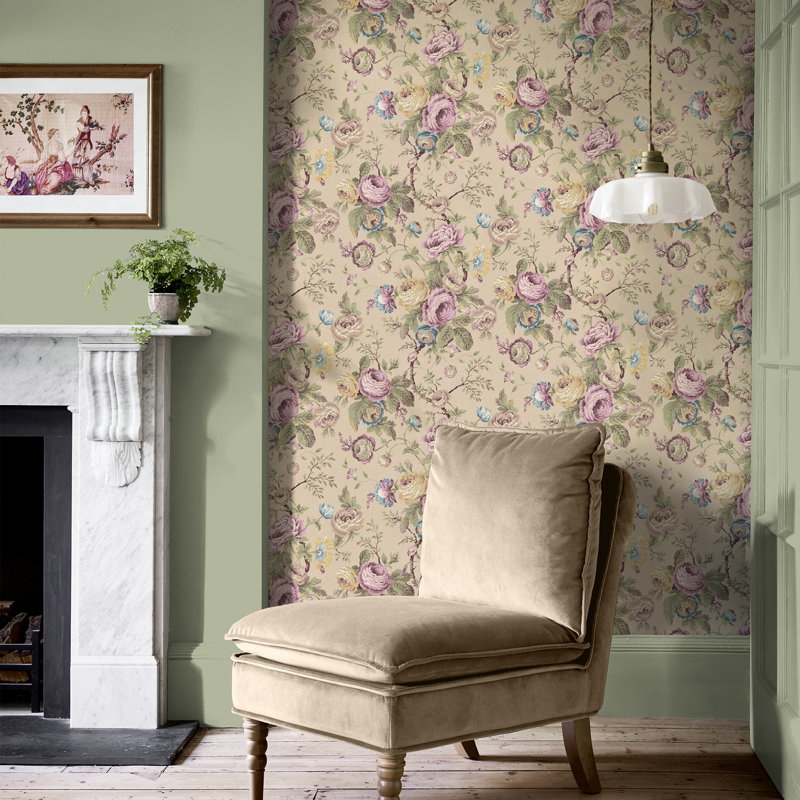 Papier peint rose Laura Ashley, Rose