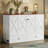 Full Size Murphy Bed Cabinet with Tri-fold Mattress & Charging Station, White-2113823481