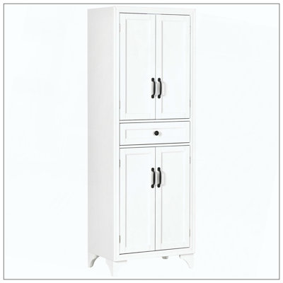 Tall Freestanding Kitchen Pantry Cabinet, 4-Door Storage Cabinet With Drawer And Adjustable Shelves For Dining Room