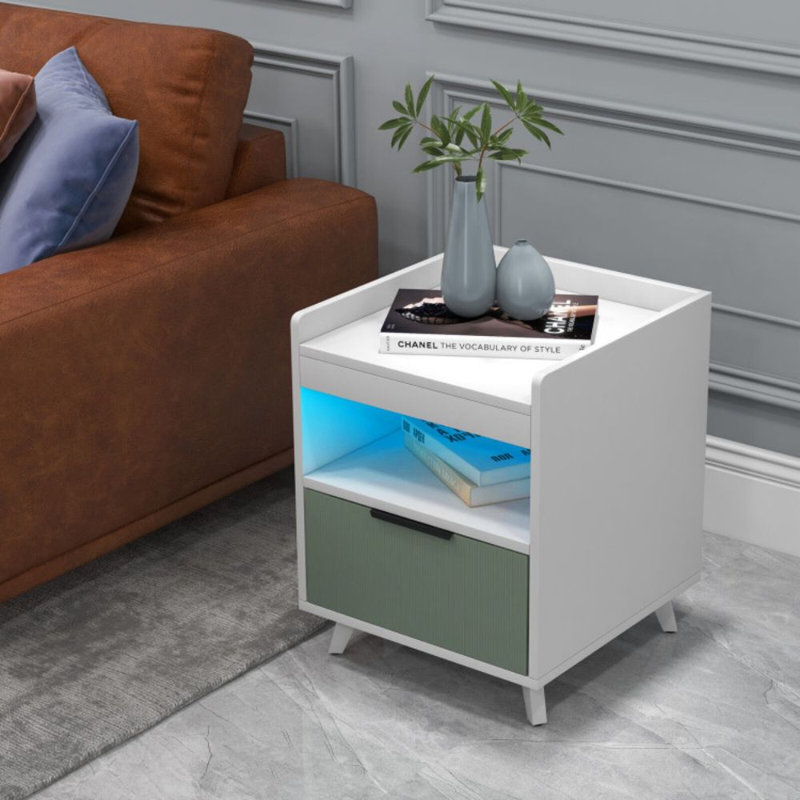Table de chevet en aluminium Georgeana, 1