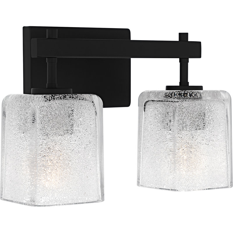 Luminaire pour salle de bain 2 lumières Allisen, Noir mat