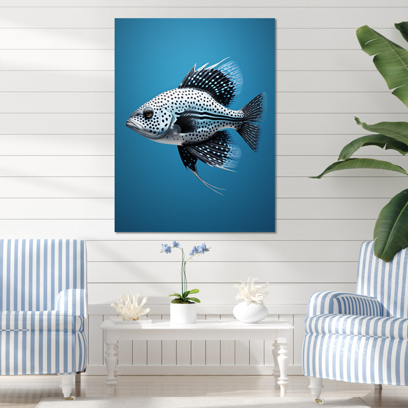 Poisson et petit animal sous-marin corail, Toile tendue, H 20 po x l 12 po x P 1 po
