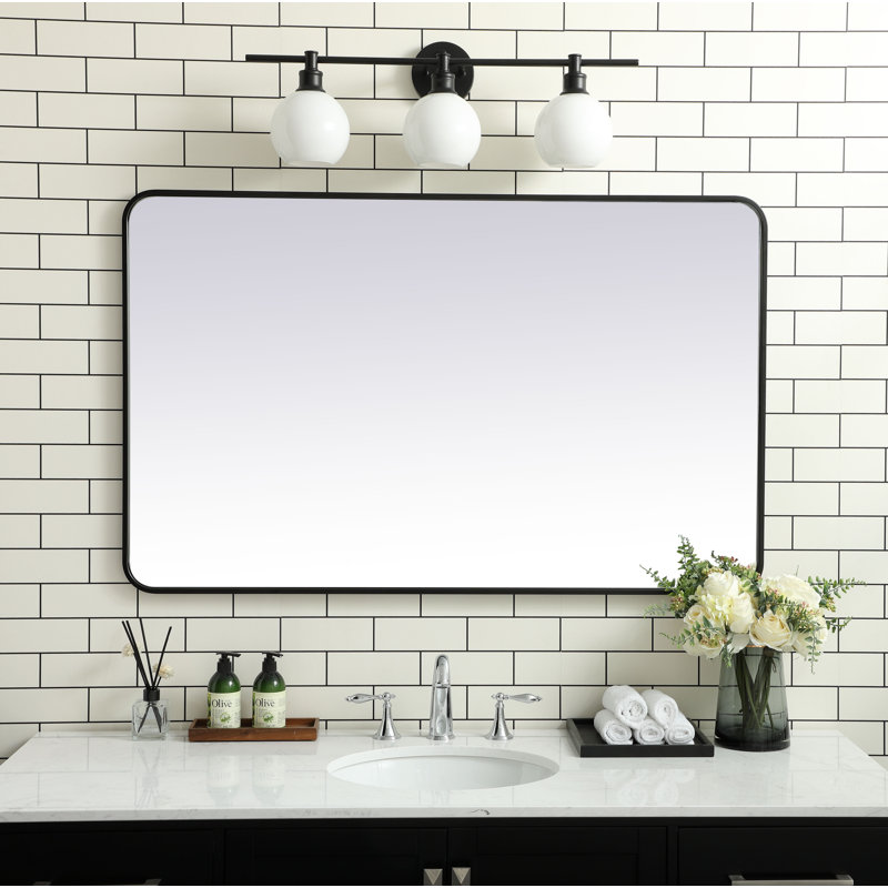 Miroir mural Sabine, Noir, 48 po x 30 po