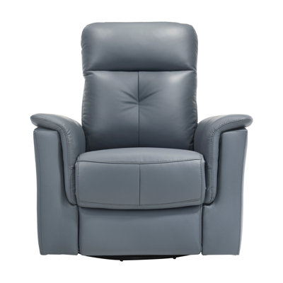 Leather Upholstered Swivel Glider Reclining Chair Luxury Living Room Furniture Comfort Chair 1Pc Plush Comfort