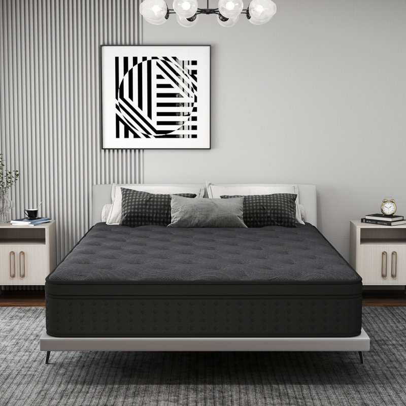Grand matelas en mousse viscoélastique gélifiée 12 pouces - mi-ferme, matelas hybride, certifié Certipur-us, matelas dans une boîte