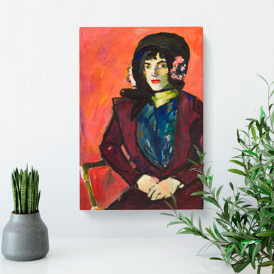 Portrait Of A Woman by Henry Lyman Sayen - Wrapped Canvas Painting