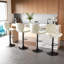 Tabouret de bar pivotant à hauteur réglable pour animaux de compagnie avec dossier, tissu technique résistant aux égratignures, repose-pieds et base en métal noir - Chaise de bar durable pour îlot de cuisine, bar de salle à manger, propriétaires d-1806675158-1806675159