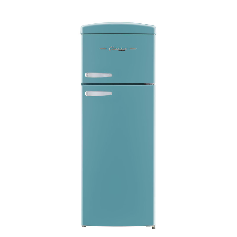 Classic Retro 7.5 Cu. Ft. Top Mount Refrigerator In Ocean Mist Turquoise, Teal
