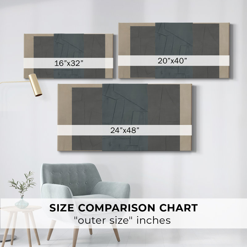 Soft Slate II - Toile tendue avec châssis - Prêt à accrocher, H 20 po x l 40 po