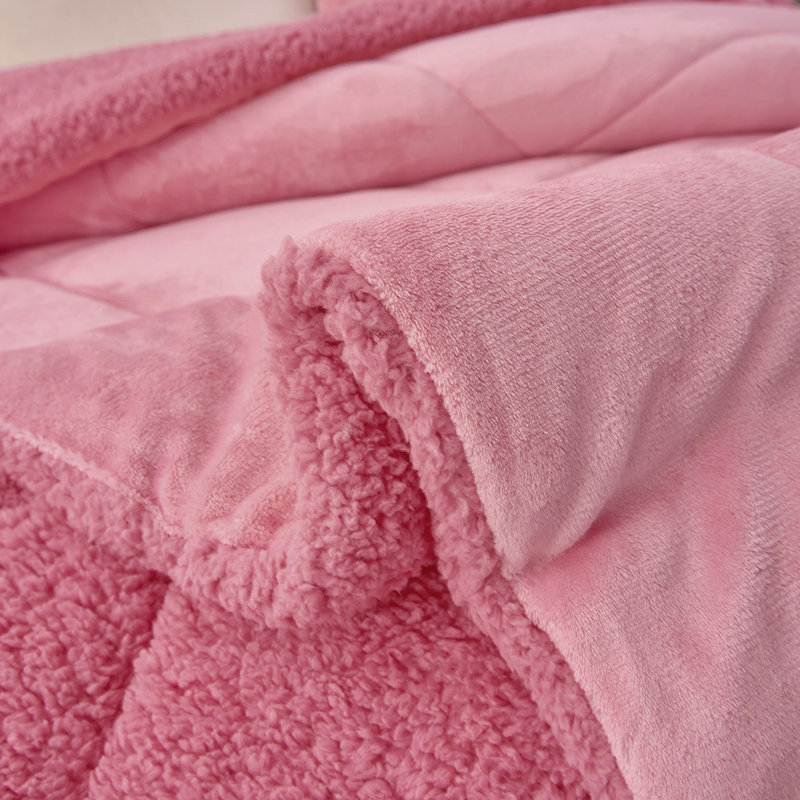 Couverture simple en molleton Sherpa, Rose