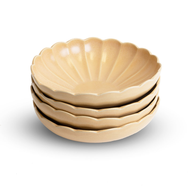 Dhalia Stoneware Pasta Bowl, Beige