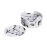 Marble Venice Fog - Coaster in Holder, Set of 4