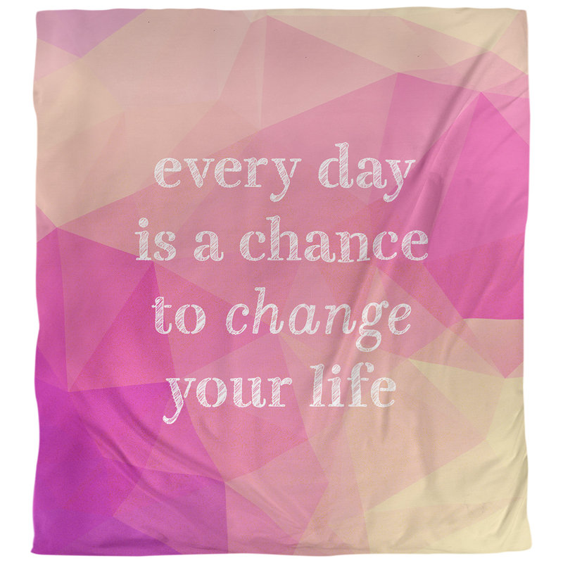 Housse de couette change your life quote, Housse de couette pour très grand lit, Diamant rose