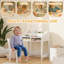 Ensemble de bureau et de chaise pour enfants, table d'étude avec tablettes de rangement, blanc