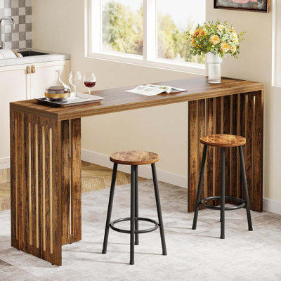 Table de pub à hauteur de comptoir étroite 62,99 po, table de salle à manger à hauteur de bar pour la cuisine ou la salle à manger