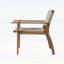 Chaise de salle à manger d'extérieur durable avec structure en bois d'acacia, siège en osier tissé à la main, finition brune pour patio et jardin