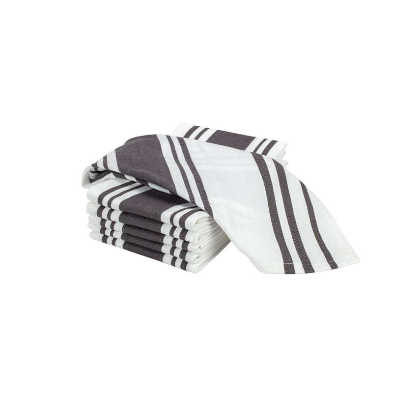 Cotton Stripe Jacquard Dish Cloth Kitchen Towel, Gray