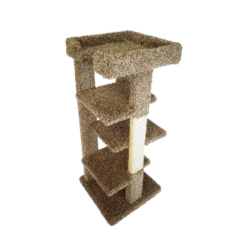New Cat Condos Mid-Height Vertical Cat Condo for Compact Spaces & Multi-Cat Homes, Brown, Medium (46" H x 20" W x 20" D)
